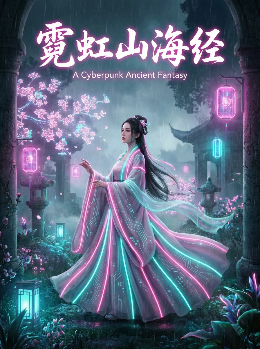 美国唐人社导航 古风奇缘短剧 - 霓虹山海经海报